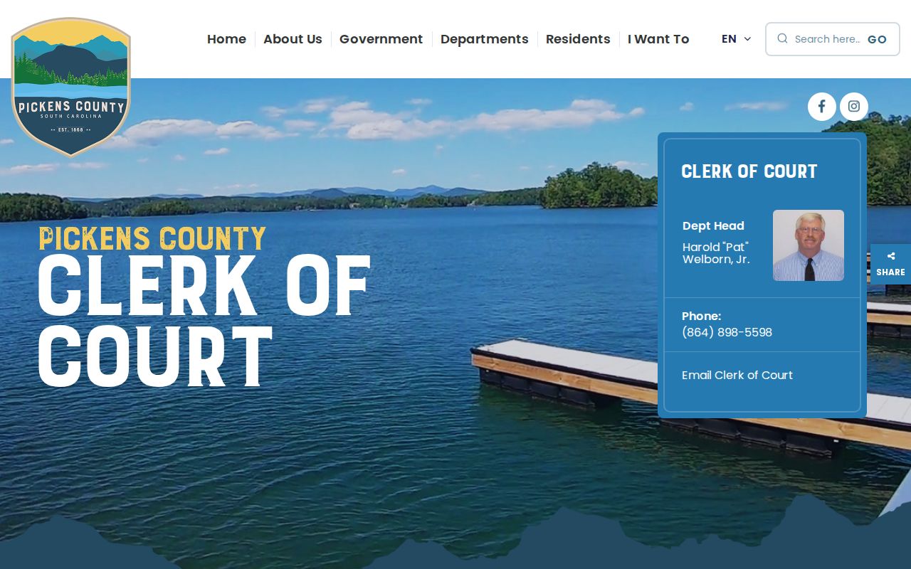 Pickens County Clerk of Court records office for General Sessions arrest warrants