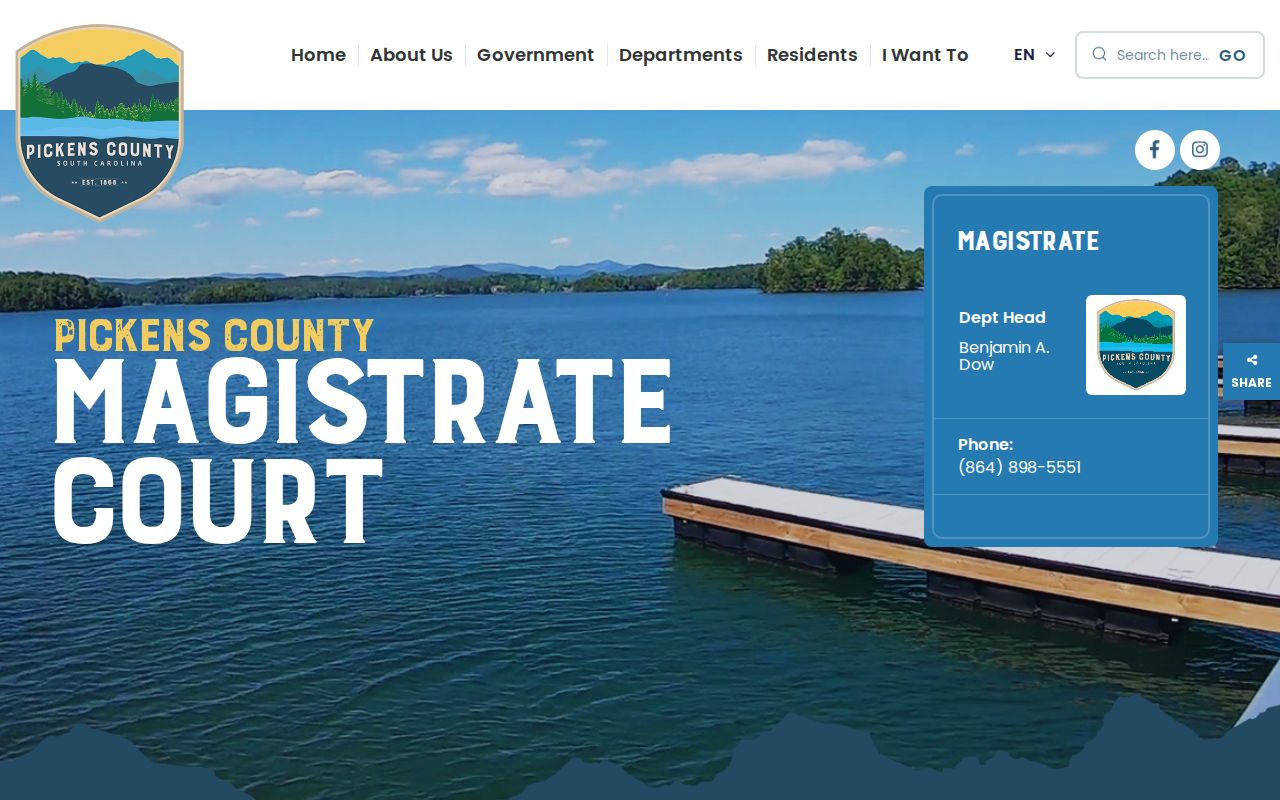 Pickens County Magistrate and Bond Court in Liberty for county warrants
