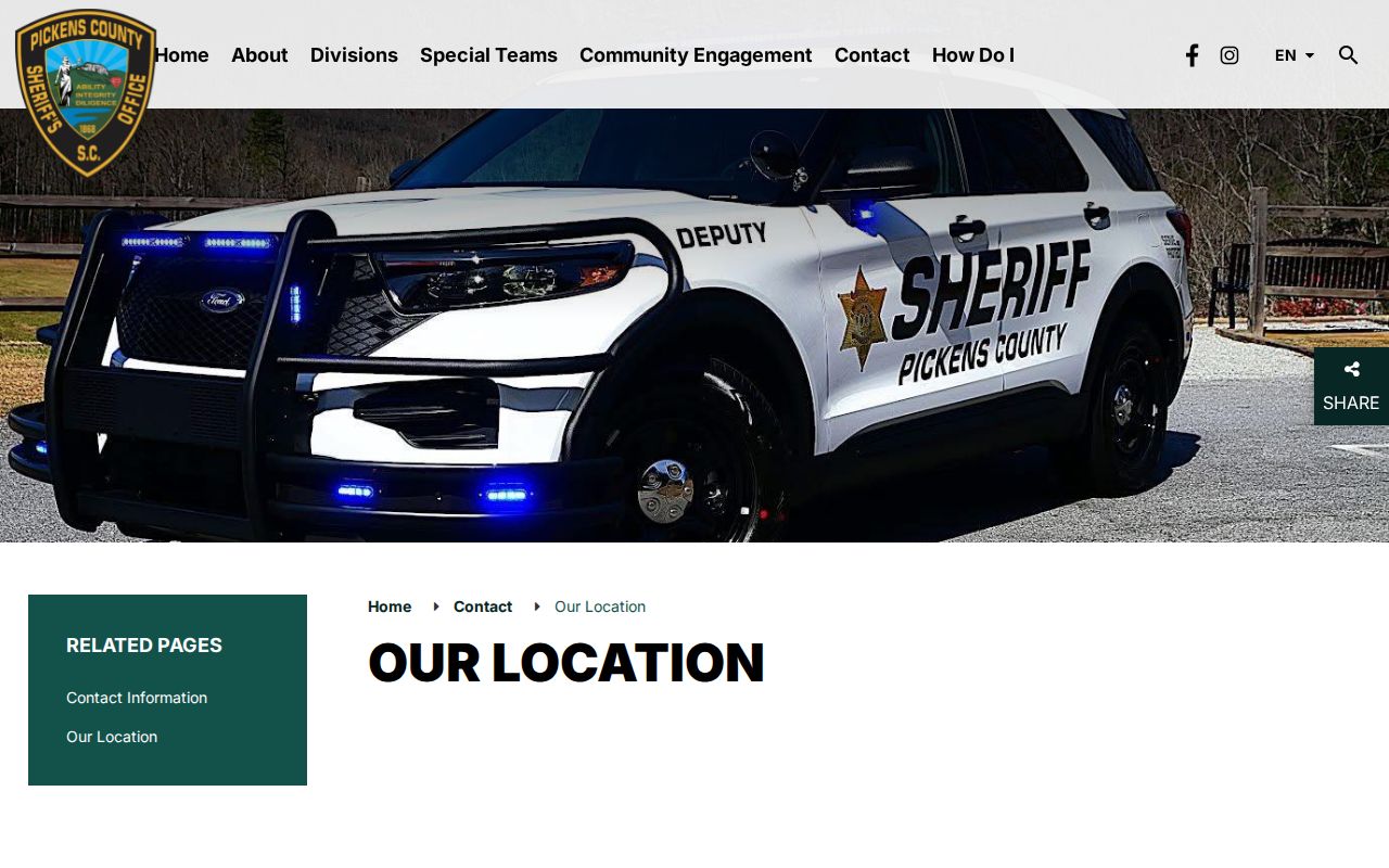 Pickens County Sheriff law-enforcement center for arrest warrant service routing